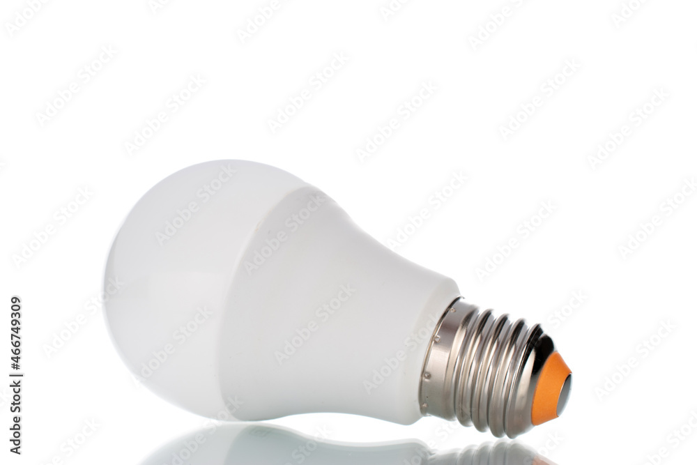One light bulb, close-up, isolated on white. One light bulb, close-up, isolated on white.