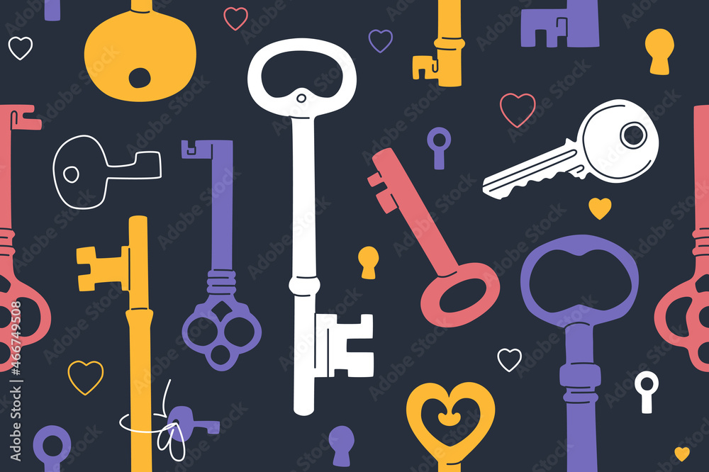 Old Keys Seamless Pattern Old Keys Seamless Pattern