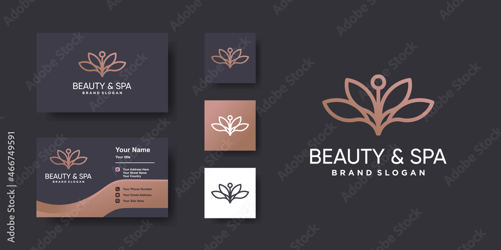Fototapeta premium Flower beauty logo with creative unique style Premium Vector