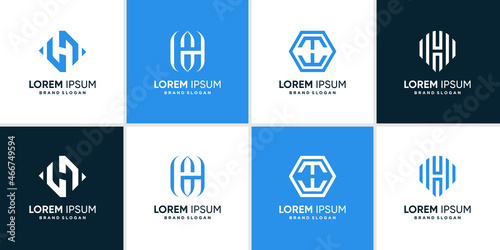 Letter H logo collection with modern creative concept Premium Vector