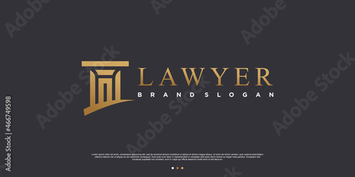 Lawyer logo template with creative abstract style Premium Vector