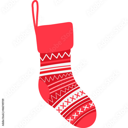 Christmas stocking decoration with folk ornament.