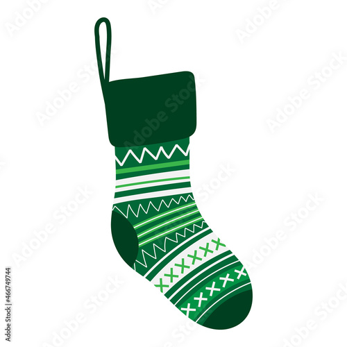 Christmas stocking decoration with folk ornament.