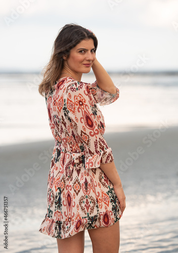 Portrait of a young preety woman smiling on the beach.