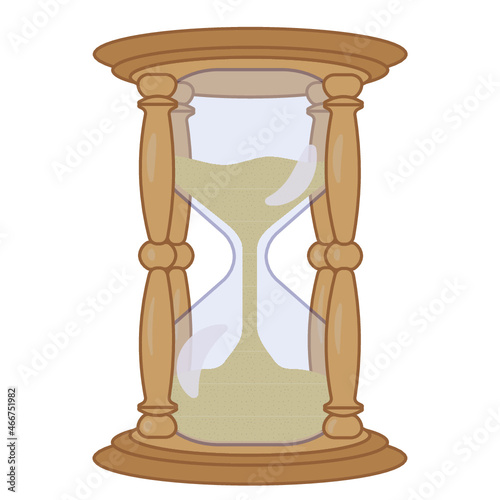 vector antique wooden hourglass 