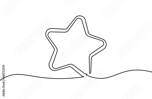 Star one line icon. One line drawing background. Continuous line drawing of star. Vector illustration. Star linear icon
