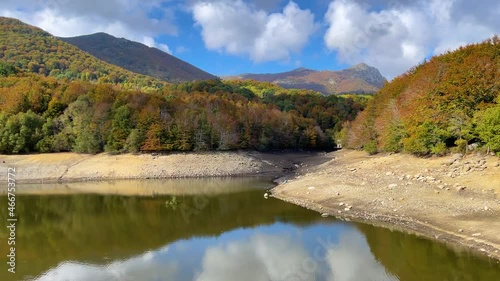 swamp lake of santa fe in montseny barcelona vegetation and nature