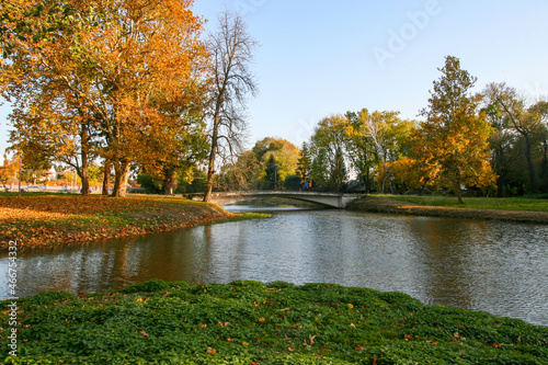 A Beautiful Autumn Scenery Captured on the Village Dolna Krupa, Trnava on Slovakia.