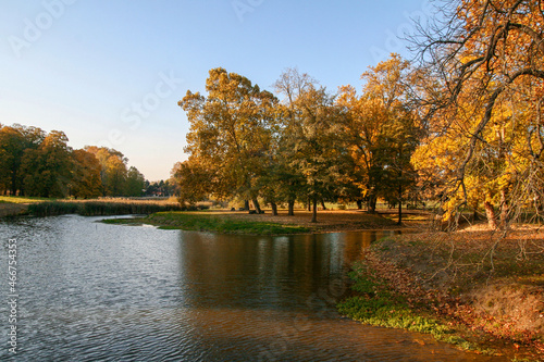 A Beautiful Autumn Scenery Captured on the Village Dolna Krupa, Trnava on Slovakia.