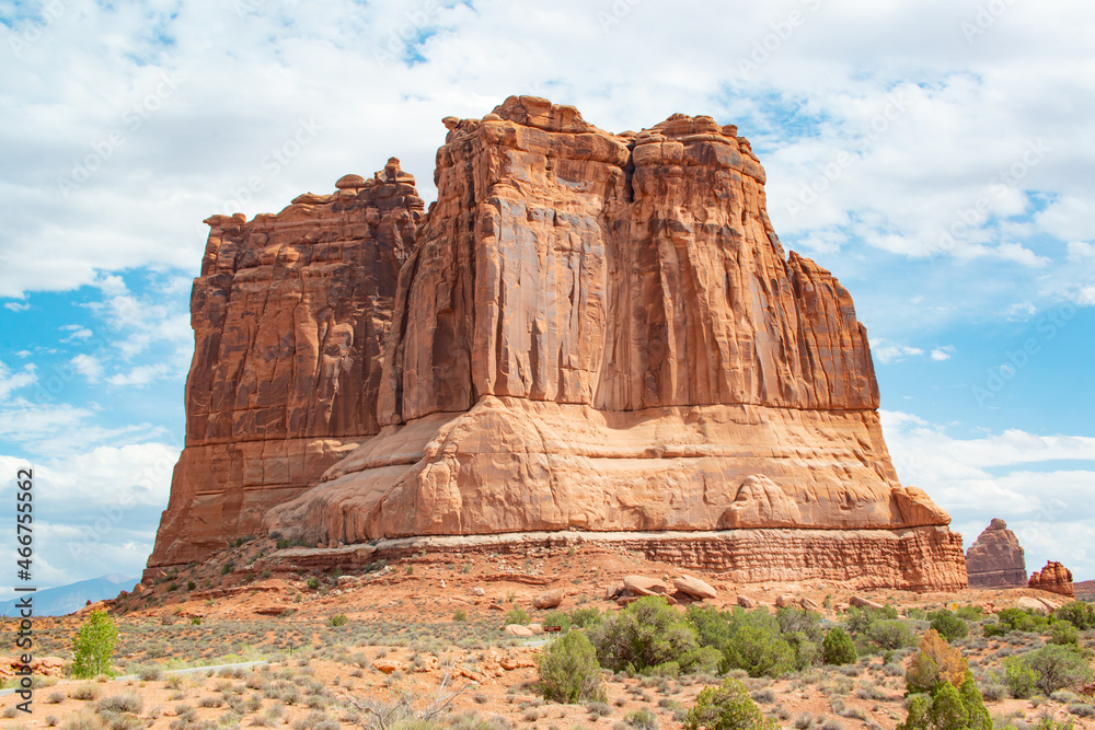 Courthouse rock in Arches National Park in Utah.