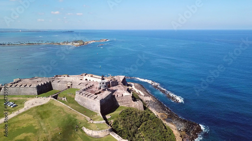 Aerial view of Castillo San Felipe del Morro, the Spanish fort in San Juan, Puerto Rico. photo