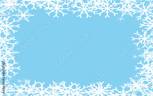 Fototapeta Naklejka Na Ścianę i Meble -  Light blue and white christmas snowflakes background. Vector illustration.