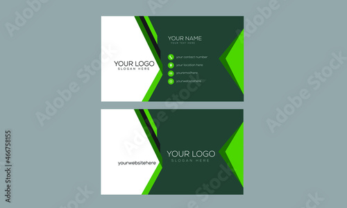creative vector business card - dark green and white color
