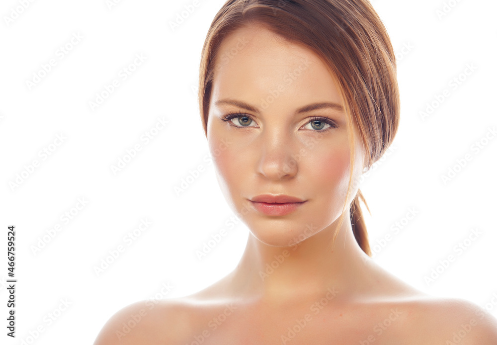spa picture attractive lady young red hair isolated on white background spa picture attractive lady young red hair isolated on white background