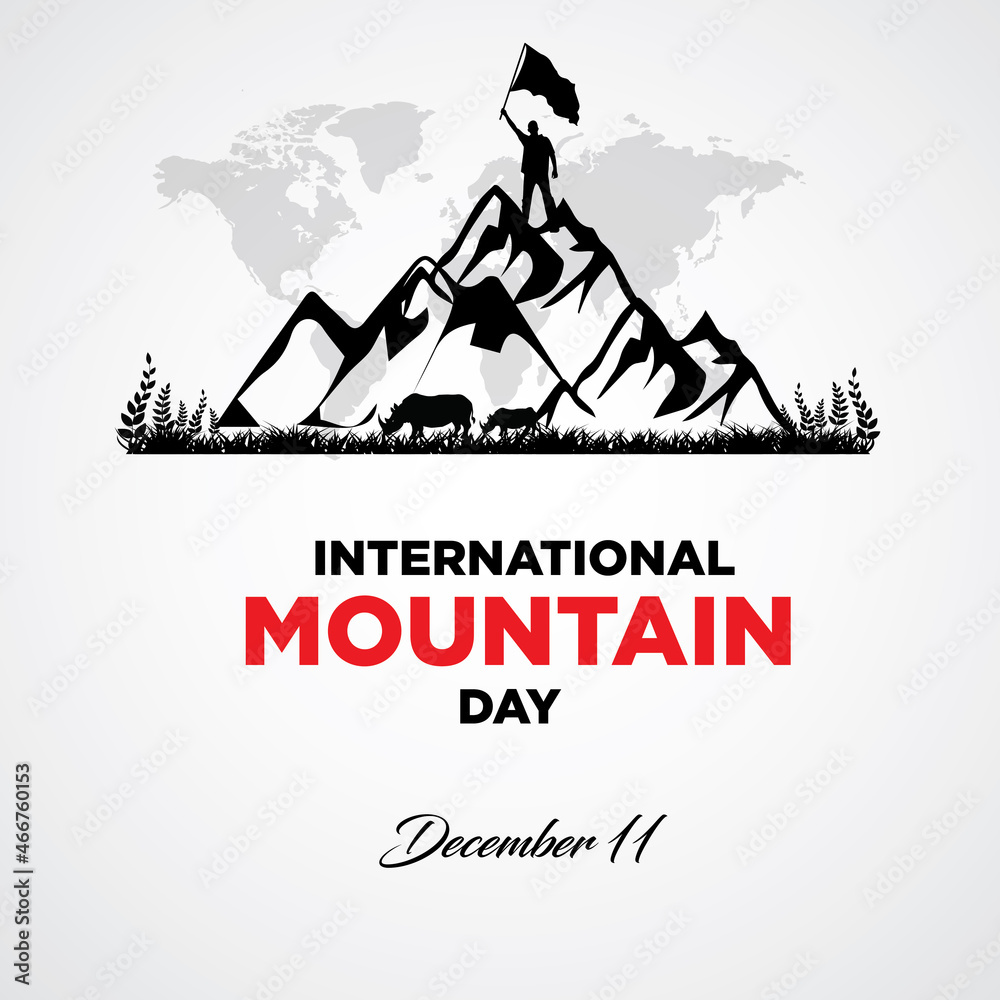 Fototapeta premium International Mountain Day concept. December 11. Suitable for greeting card, poster and banner.