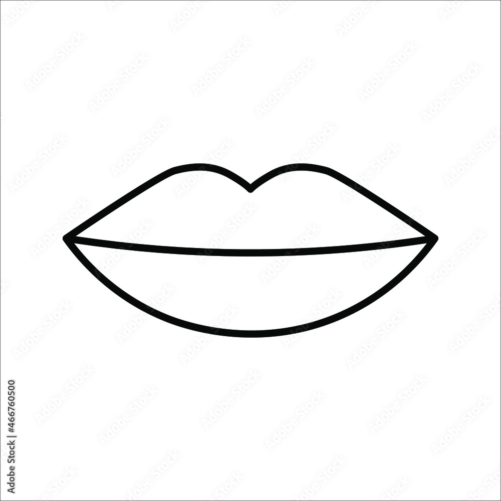 Vector icons of female lips on white background. color editable Vector icons of female lips on white background. color editable