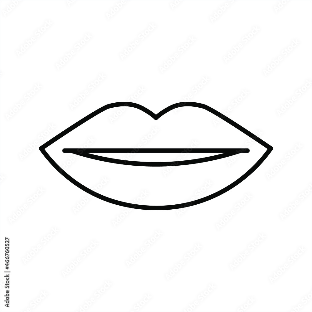 Vector icons of female lips on white background. color editable Vector icons of female lips on white background. color editable