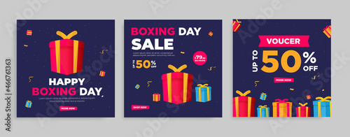Valokuva Boxing day sale cocial media post collection.