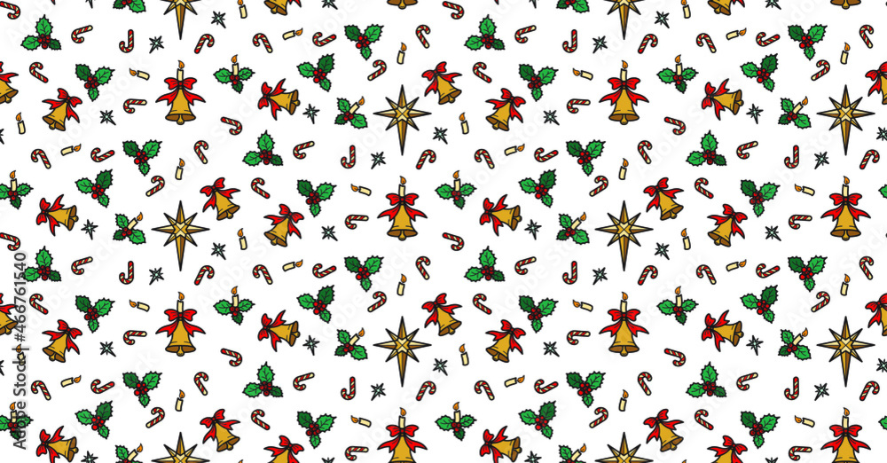 Colourful christmas and new year pattern