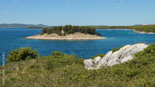 Small island near Pakostane on a sunny day in summer