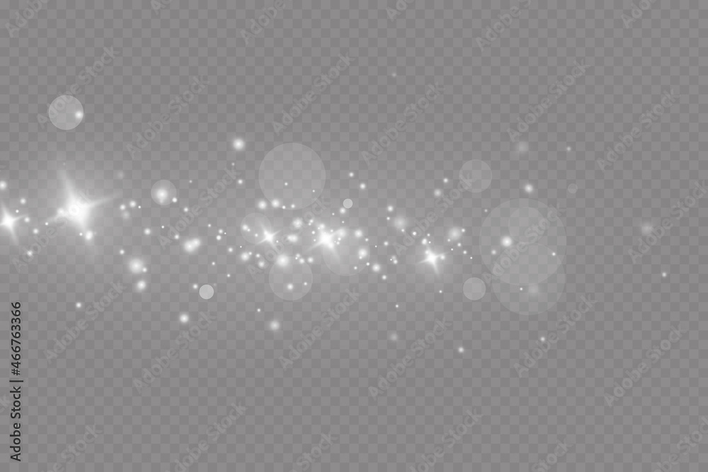 Dust sparks and stars shine with a special light. Christmas light ...