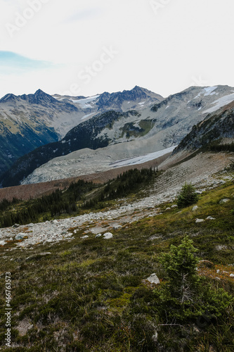 Landscape with glacier and mountains