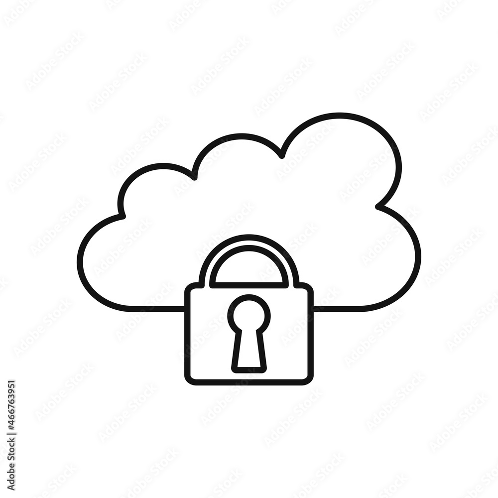 Cloud security flat design icon Cloud security flat design icon
