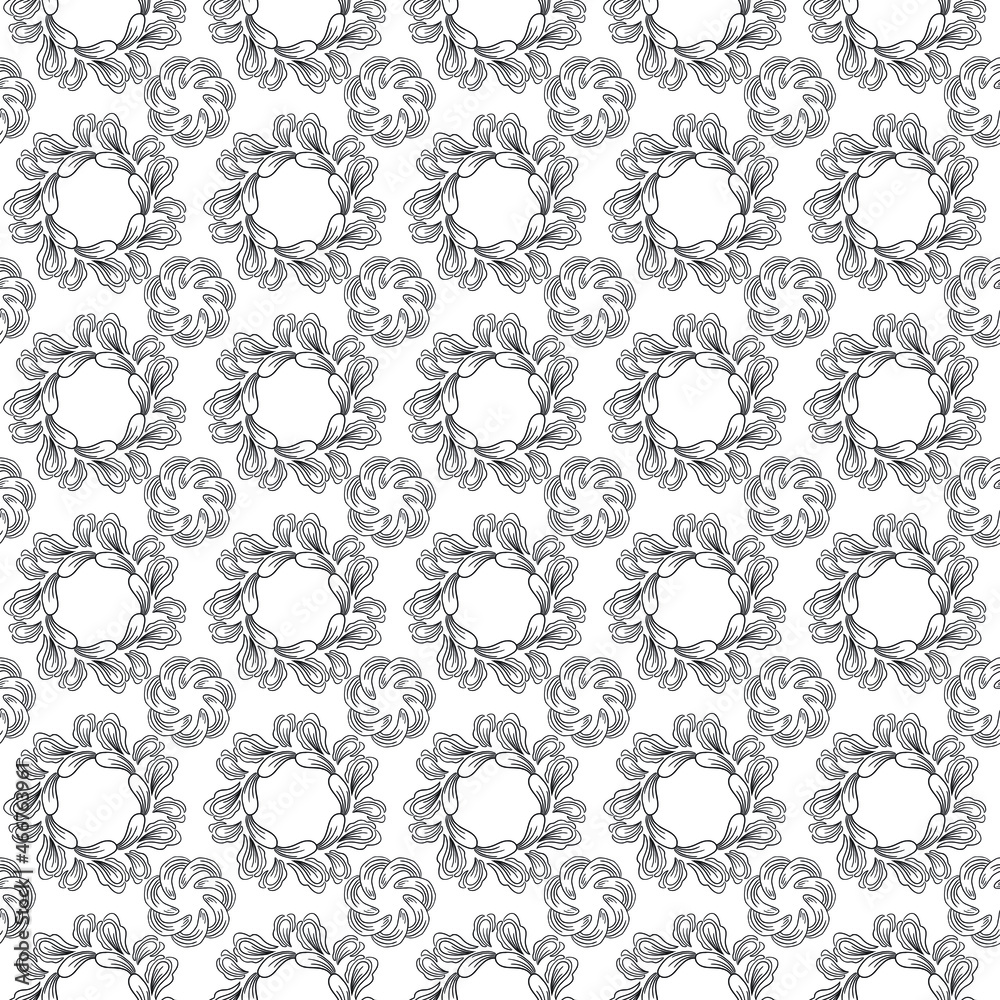 seamless pattern of different abstract round elements