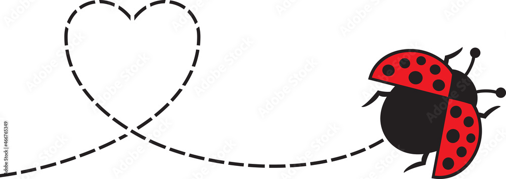 Ladybug and heart color design Ladybug and heart color design