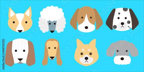 シンプルな犬の顔ベクターセットVol.2