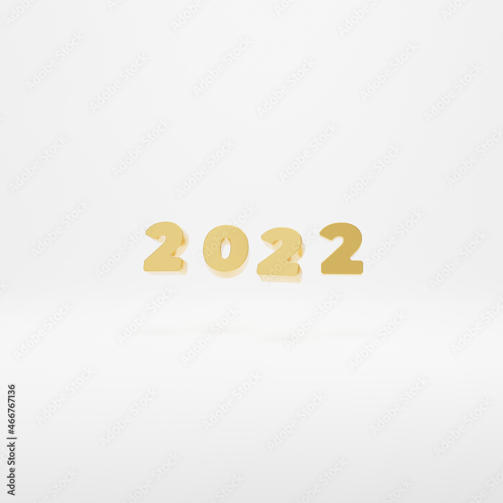 New year 2022. Conceptual illustration. Isolated on colour background. 3d render New year 2022. Conceptual illustration. Isolated on colour background. 3d render