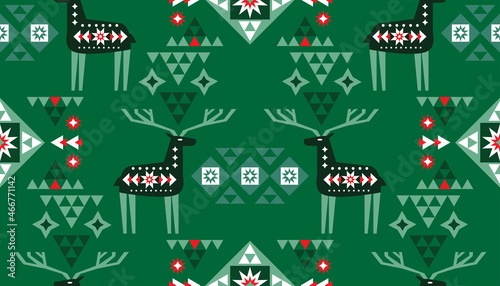 Christmas nordic deer pattern 4