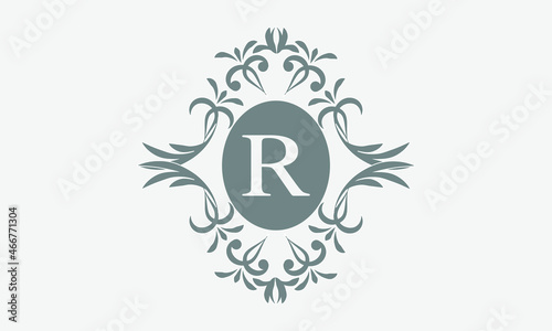 Elegant monogram with alphabet letter R. Logo icon for business. Exquisite corporate branding and design for luxury goods and company