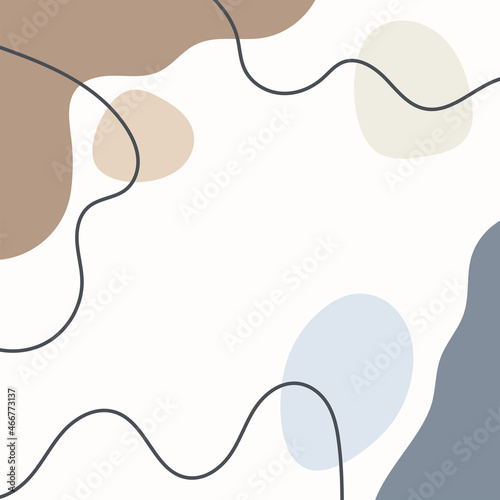 Modern square template. Drawn by hand. Abstract background. Simple vector illustration.