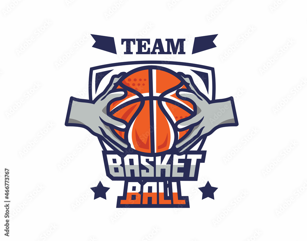 modern hold hand Basketball ball logo for teams and events modern hold hand Basketball ball logo for teams and events