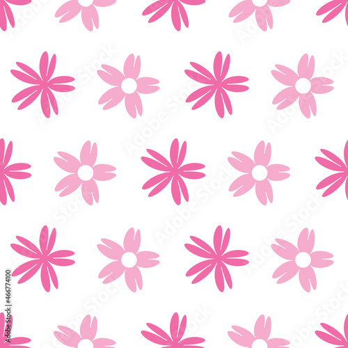 Vector white background white pink cherry tree flowers and cherry blossom sakura flowers. Seamless pattern background