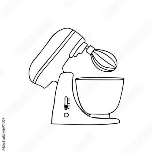 Doodle mixer icon  in vector. Hand drawn mixer icon in vector. Doodle mixer illustration.