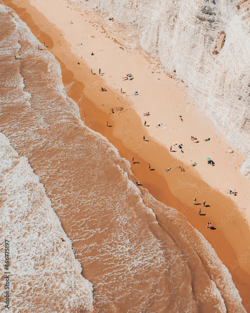 Aerial view of Scala dei Turchi beach, Realmonte, SIcily.