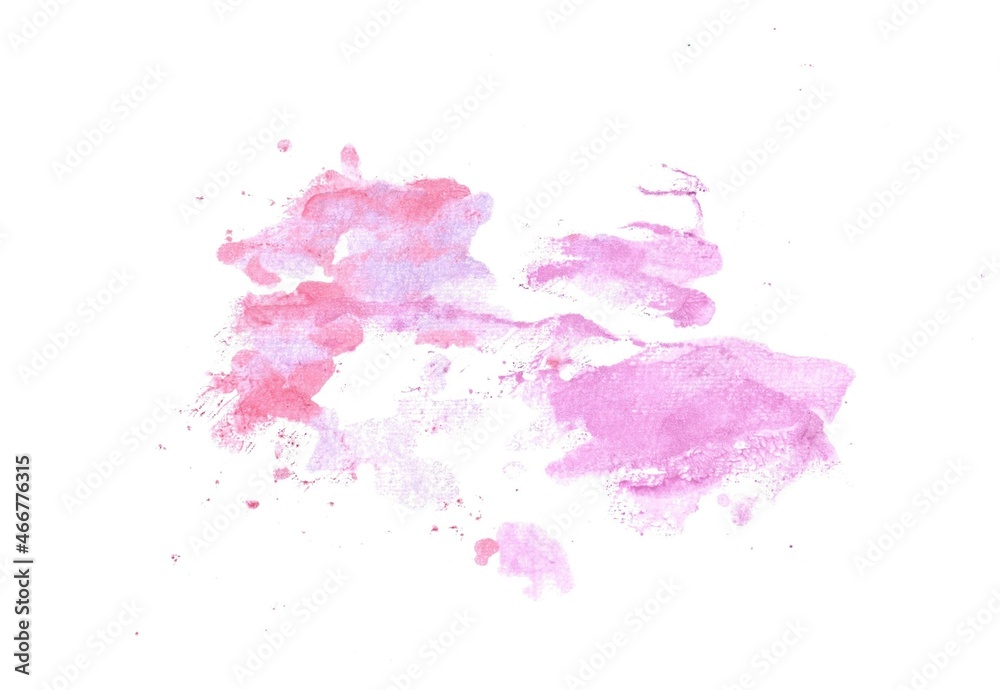 Watercolor texture of stains on white background