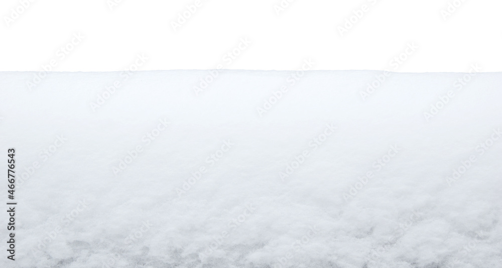Snow pile of snowdrift isolated on white