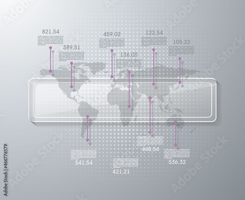 Timeline infographic template with world map and step options design for  marketing, presentation, workflow layout, diagram, annual report, web design.