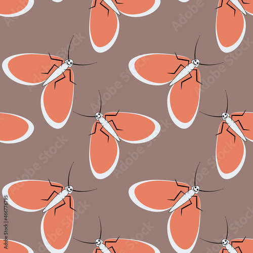 Illustration on a square background - stylized moths - graphics. Summer, insects, unbearable ease of life