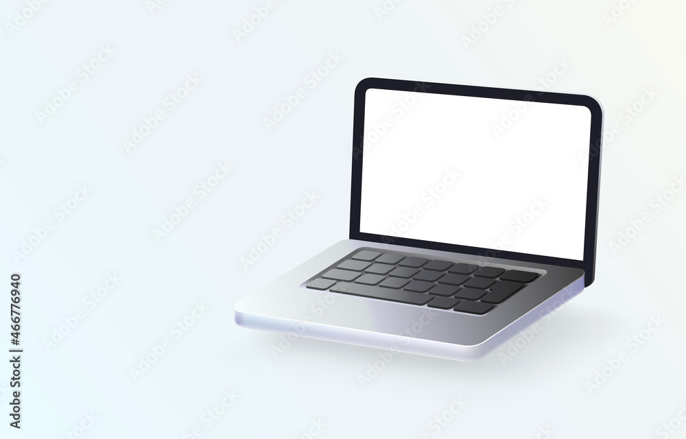 Laptop icon, white screen, computer frame work. Vector Laptop icon, white screen, computer frame work. Vector