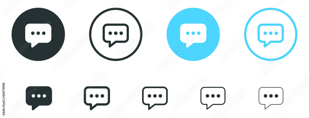 Chat message icon, comment speech bubble symbol - talk, message, Bubble, chat, comment icon in filled, thin line, outline and stroke style for apps and website