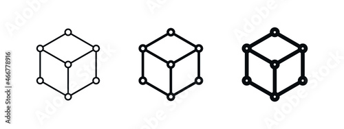 Cube icon in vector, Augmented reality. cube symbol, 3D Cube line icon, Abstract Cube Hexagon Logo for website design and mobile, app development	
