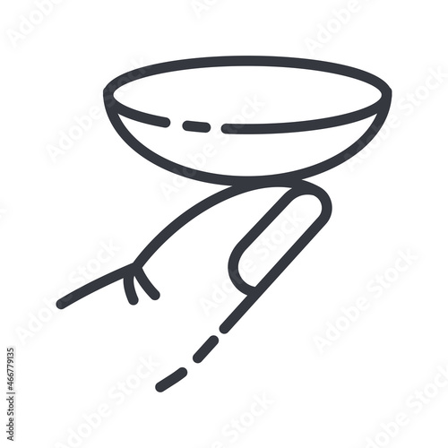 Vector eye care line icon isolated. Lens symbol