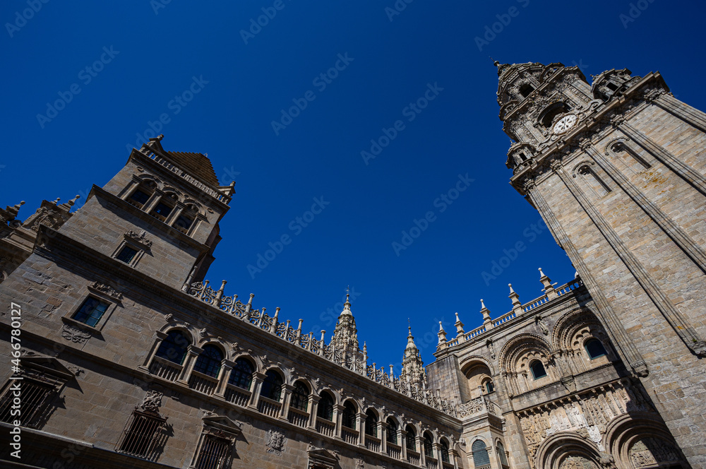 Santiago de Compostela Cathedral during a Sunny Day.