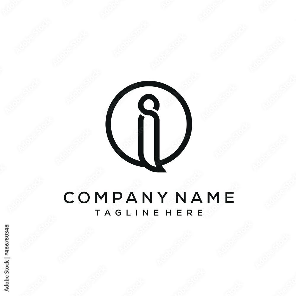 Initials Letter I Logo Design Sound Bubble Chatting Circular Icon Initials Letter I Logo Design Sound Bubble Chatting Circular Icon