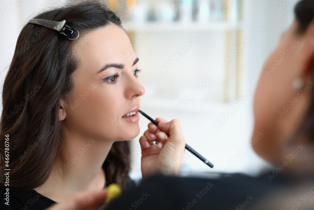 Makeup artist at work
