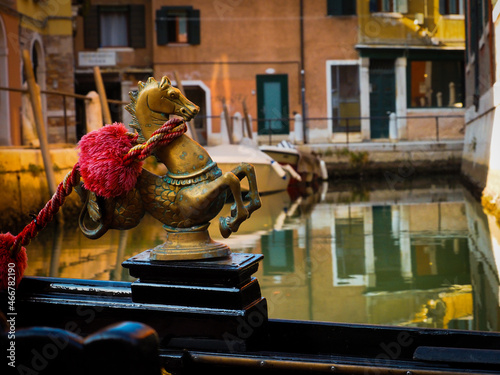 Fototapeta Naklejka Na Ścianę i Meble -  Detail of a gondola  on canale in Venice, Italy